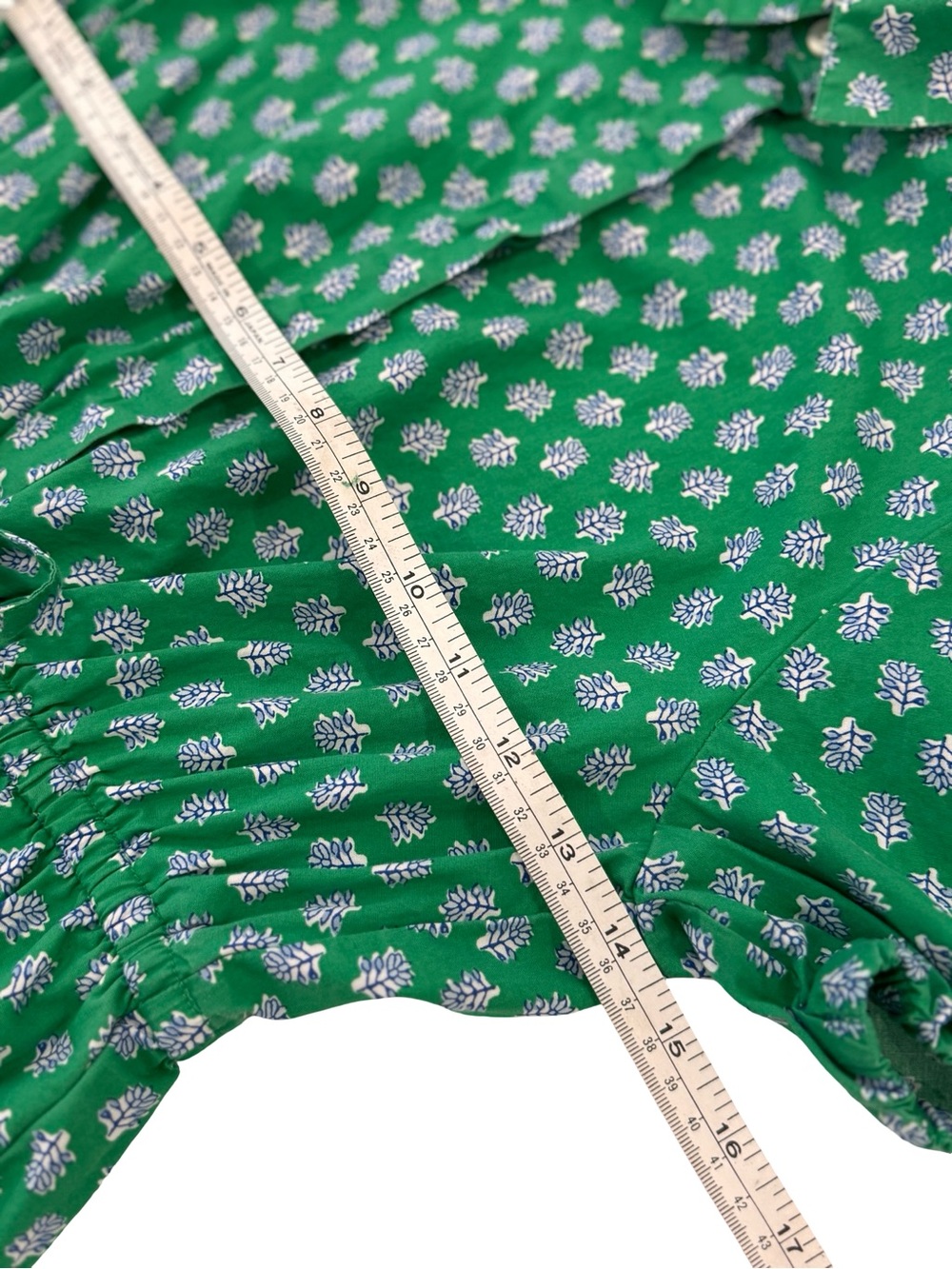 J. Crew Green Floral Tie-Waist Mini Dress - Picture 6 of 8